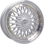 Dare RS Silver Polished - Gold Rivets Silver Polished / Gold Rivets 15"(D15704100-108SGDRS20-Dare-20-4x100-15-7-Dare-20-4x108-15-7)